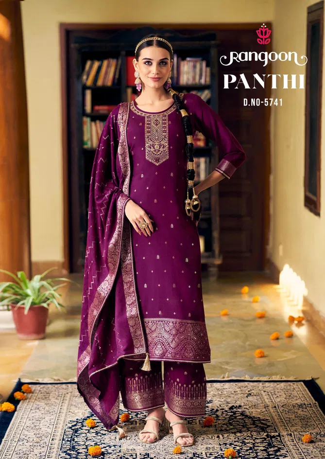 Panthi By Rangoon Muslin Embroidery Readymade Suits Wholesale In India